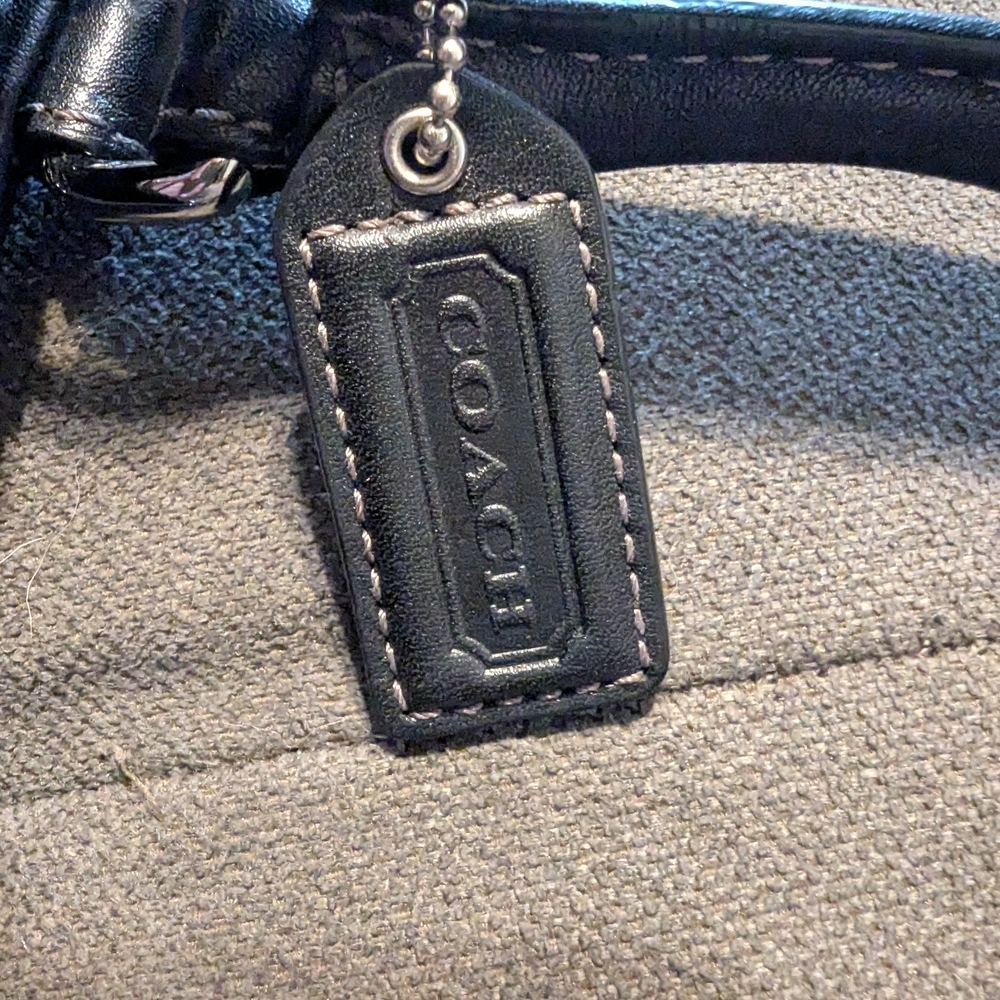 Coach Black Leather Tag with Silver Accents - Picture 3 of 6